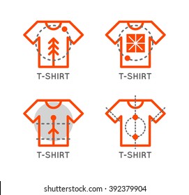Vector t-shirt logo set. Online shop logo. Clothing shop vector icon. T-shirt outline design. Online store icon.