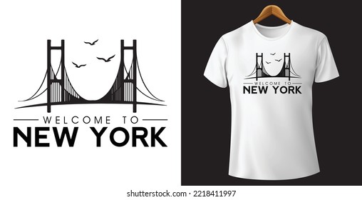 Vector t-shirt with new york print design