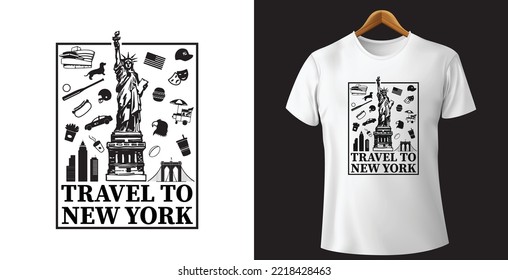 Vector t-shirt with new york print design