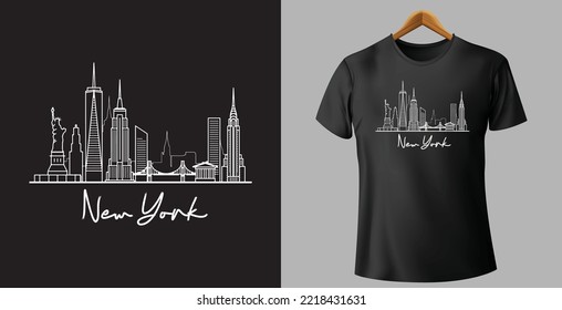 Vector t-shirt with new york print design