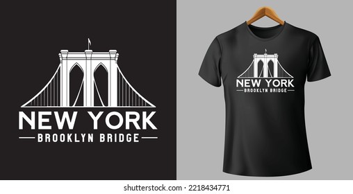 Camiseta vectorial con diseño de impresión de nueva york