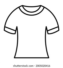 Diseño del icono de contorno de camiseta vectorial
