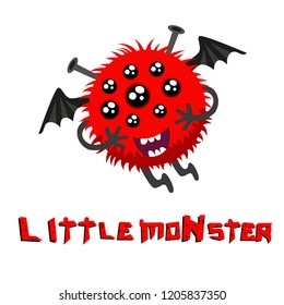 Vector t-shirt print design. Illustration with inscription and monster. Print t-shirts, background for children, stylish clothes, vintage print. Monster artwork. Hand Drawn vector illustration.