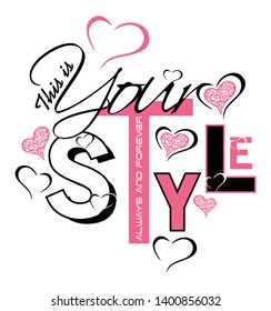 Vector t-shirt print and slogan text