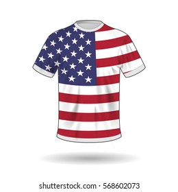 Vector t-shirt with printed on it Flag of the United States