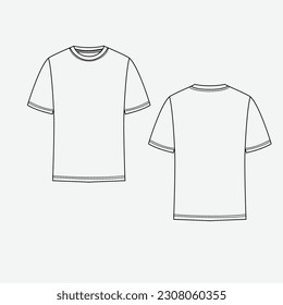 Vector t-shirt round neck sketch