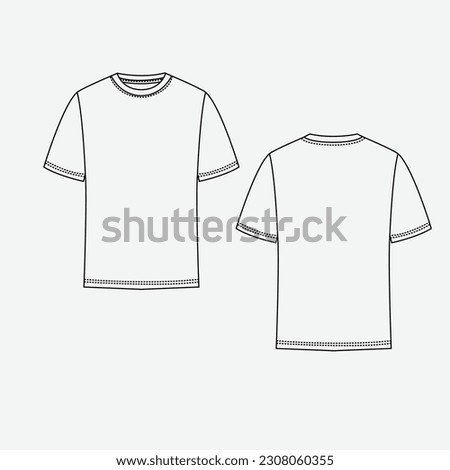 Vector t-shirt round neck sketch