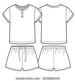 Vector t-shirt and shorts suit design for baby.