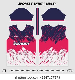 Vector t-shirt sport design, sublimation jersey, mockup cutting