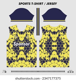 Vector t-shirt sport design, sublimation jersey, mockup cutting