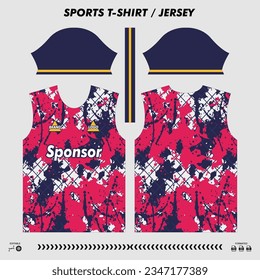 Vector t-shirt sport design, sublimation jersey, mockup cutting