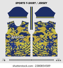 Vector t-shirt sport design, sublimation jersey, mockup cutting