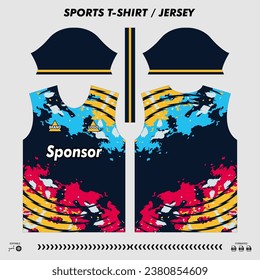 Vector t-shirt sport design, sublimation jersey, mockup cutting