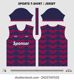 Vector t-shirt sport design, sublimation jersey, mockup cutting