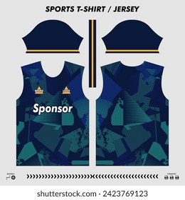 Vector t-shirt sport design, sublimation jersey, mockup cutting