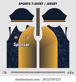 Vector t-shirt sport design, sublimation jersey, mockup cutting