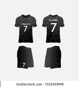 vector t-shirt sport design template,volleyball, Soccer or football jersey mockup,uniform front and back view.