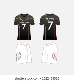 vector t-shirt sport design template,volleyball, Soccer or football jersey mockup,uniform front and back view.
