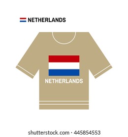 Vector t-shirt symbol. Netherlands National sport team isolated on white. European Championship.