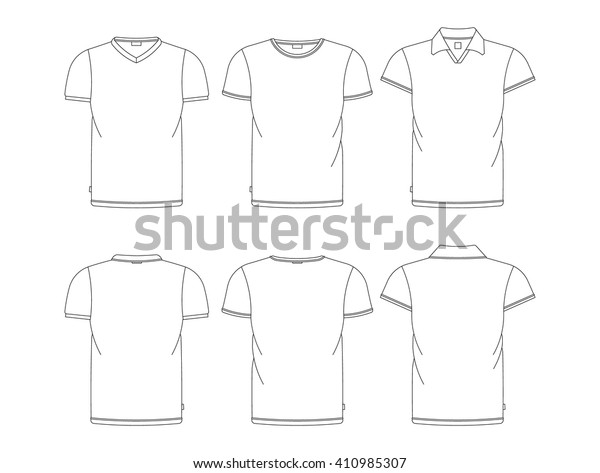 Vector Tshirt Template Front Back View Stock Vector (Royalty Free ...