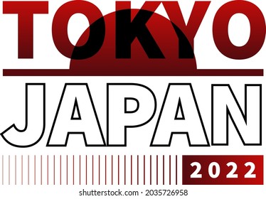 Vector t-shirt Tokyo Japan typographic print 
illustration on white background with red and white elements. Urban graphic design for tourists fashion apparel with text and symbols