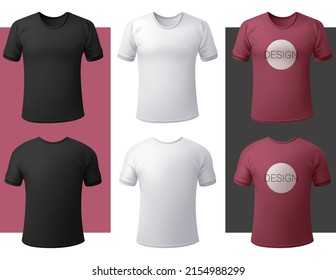 Vector t-shirts in mesh gradient style