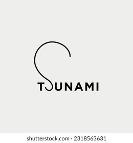 Vector tsunami text logo design