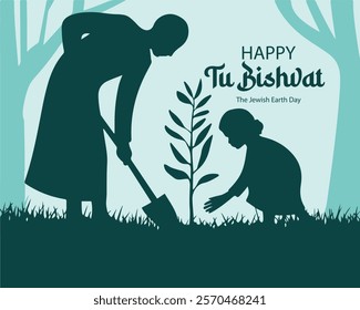 vector tu bishvat background, banner, poster, card template design.