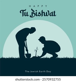 vector tu bishvat poster template