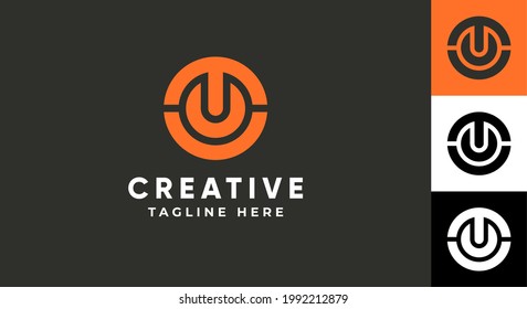 Vector TU or T logo design for company, brand, and industry. Creative TU monogram logo design in different colors. Editable vector.