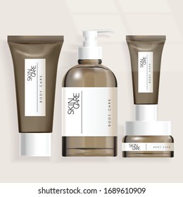 Vector Tube / Bottle / Jar Packaging for Healthcare Haircare Skincare Toiletries Products