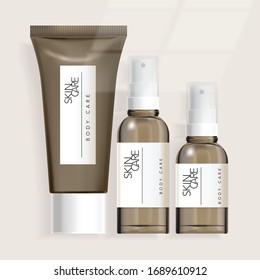 Vector Tube / Bottle / Jar Packaging for Healthcare Haircare Skincare Toiletries Products