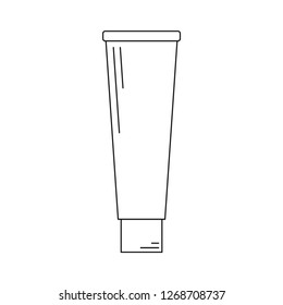 Vector tube. Illustration of the tube of the tooth paste. Icon of cream. 