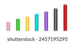 Vector tubes set with gradients and shadow for game, icon, package design, logo, mobile, ui, web, education. 3D elongated cylinder on a white background. Geometric figures for your design.