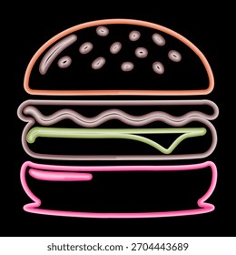 Pila de hamburguesa tubular de Vector con salsa