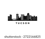 Vector Tucson skyline. Travel Tucson famous landmarks. Business and tourism concept for presentation, banner, web site.