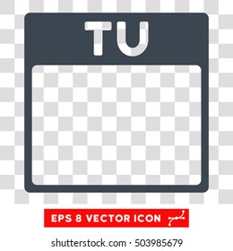Vector Tuesday Calendar Page EPS vector pictograph. Illustration style is flat iconic smooth blue symbol on a transparent background.