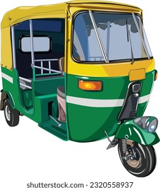 Vector tuk tuk in india Tuk-tuks are small vehicles with the best transport capabilities.