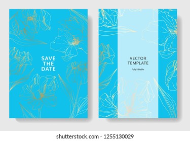 Vector Tulip engraved ink art. Floral botanical flower. Wedding background card floral decorative border. Thank you, rsvp, invitation elegant card illustration graphic set banner.