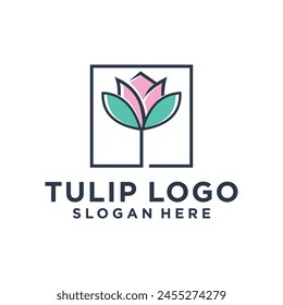 Vector tulip logo design element vector with modern concept