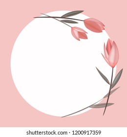Vector Tulips Card in Minimal Style