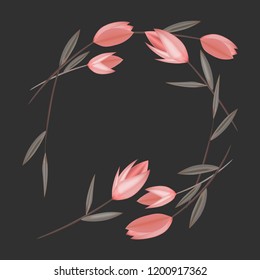 Vector Tulips Card in Minimal Style