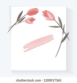 Vector Tulips Card in Minimal Style