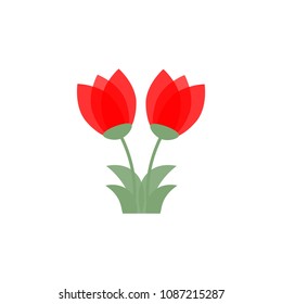 Vector tulips. Illustration in style of flat design. Eps 10.