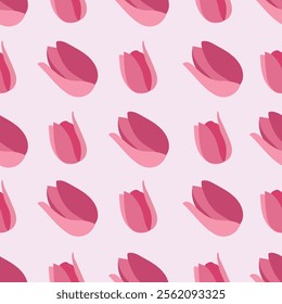 Vector Tulips Seamless Pattern. Tulip flowers Repeat pattern, great for textile, wallpaper, packaging, backdrop, background, paper designs
