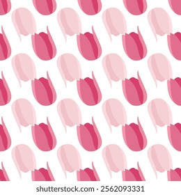 Vector Tulips Seamless Pattern. Tulip flowers Repeat pattern, great for textile, wallpaper, packaging, backdrop, background, paper designs
