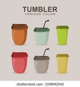 Vector tumbler of various color