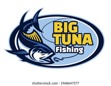 vector of tuna fishing club mascot