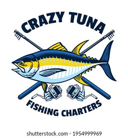 vector of tuna fishing vintage design