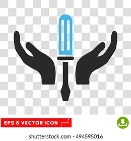 Vector Tuning Service EPS vector pictogram. Illustration style is flat iconic bicolor blue and gray symbol on a transparent background.